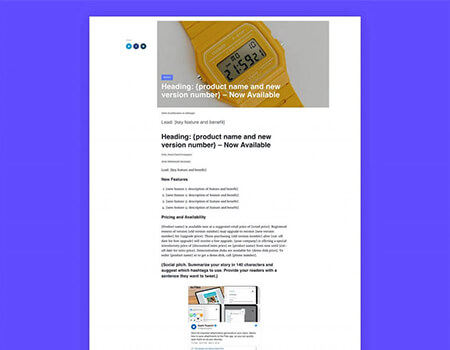 Product-Update-Press-Release-Template