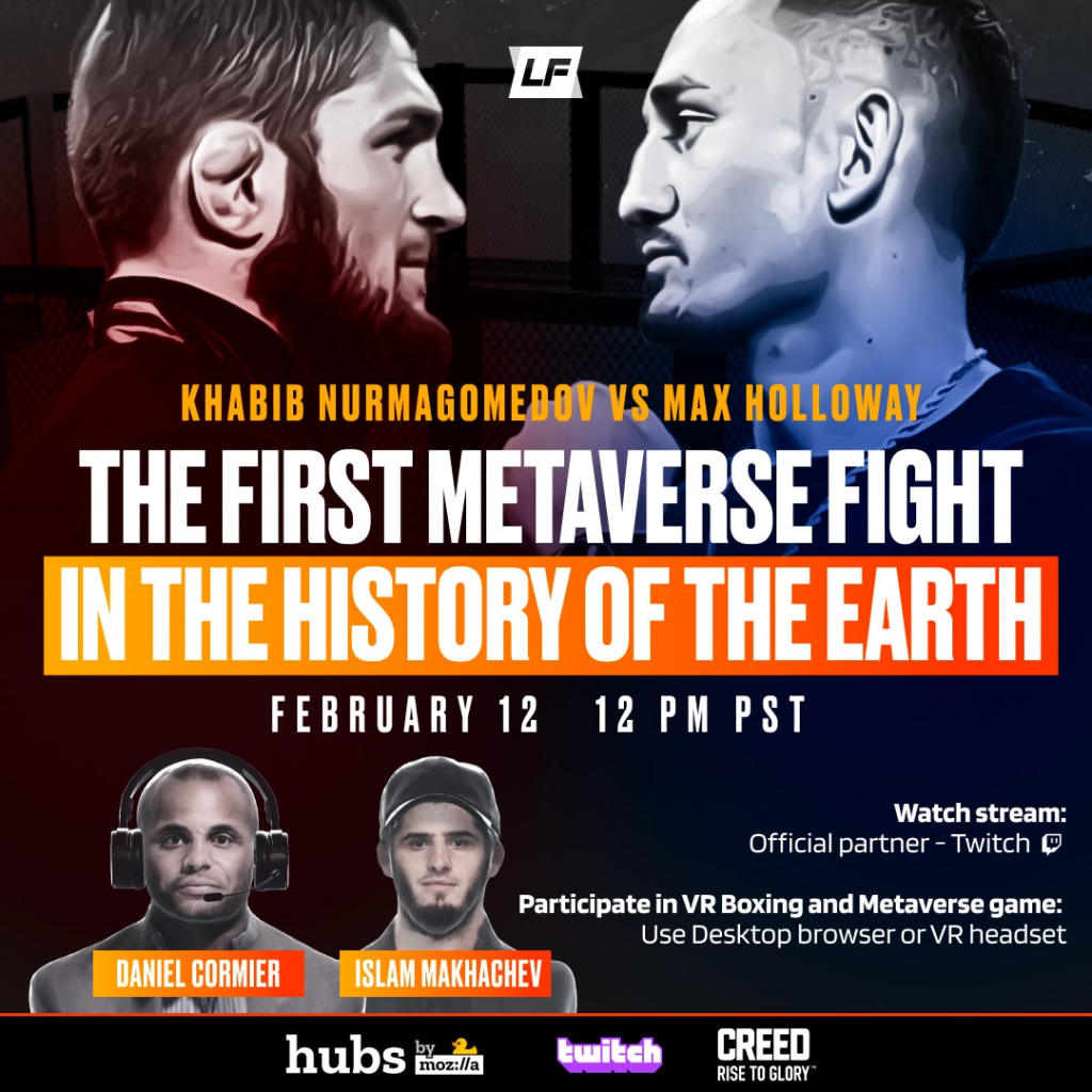 Khabib VS Holloway the first ever Metaverse Fight to take place in Creed