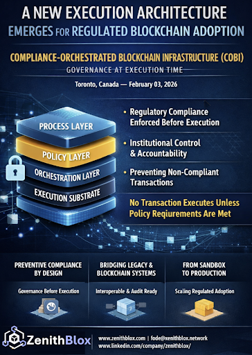 ZenithBlox Introduces Compliance-Orchestrated Blockchain Infrastructure (COBI)